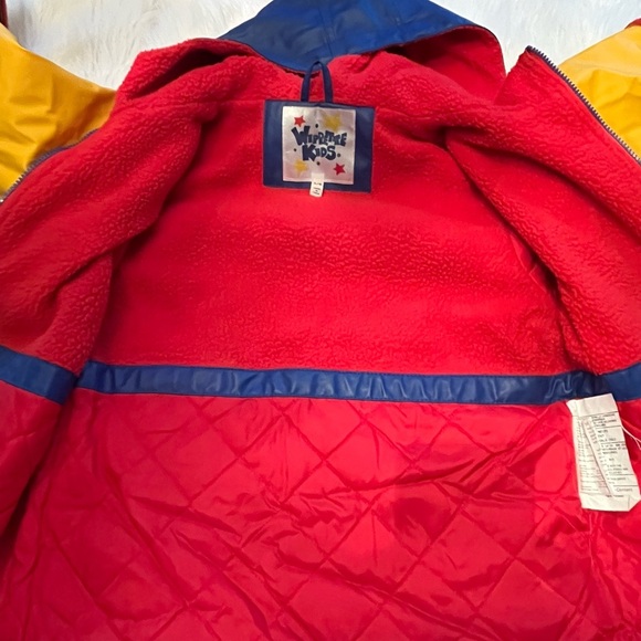 WIPPETTE KIDS Raincoat Lined Hooded All Sports Themed Boy's Sz5/6 Blue/yellow - Picture 7 of 7